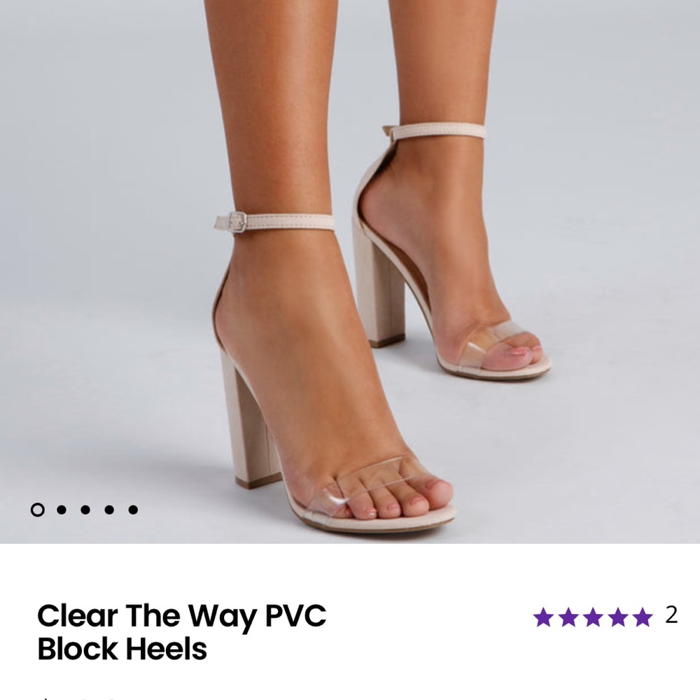 Clear the way block heels -size 6 - nude- never worn, too small for me.